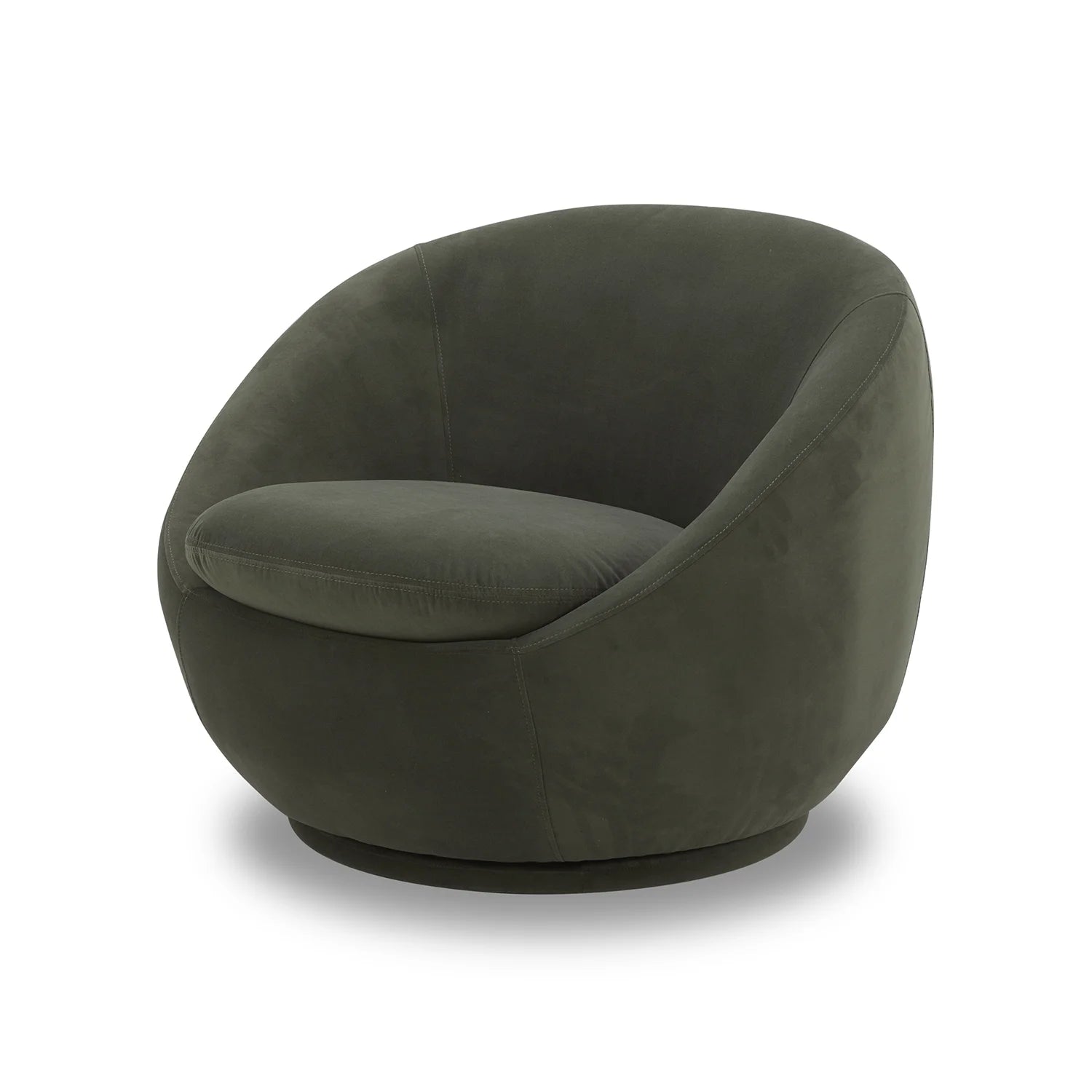 Mira Swivel Chair, Olive Velvet