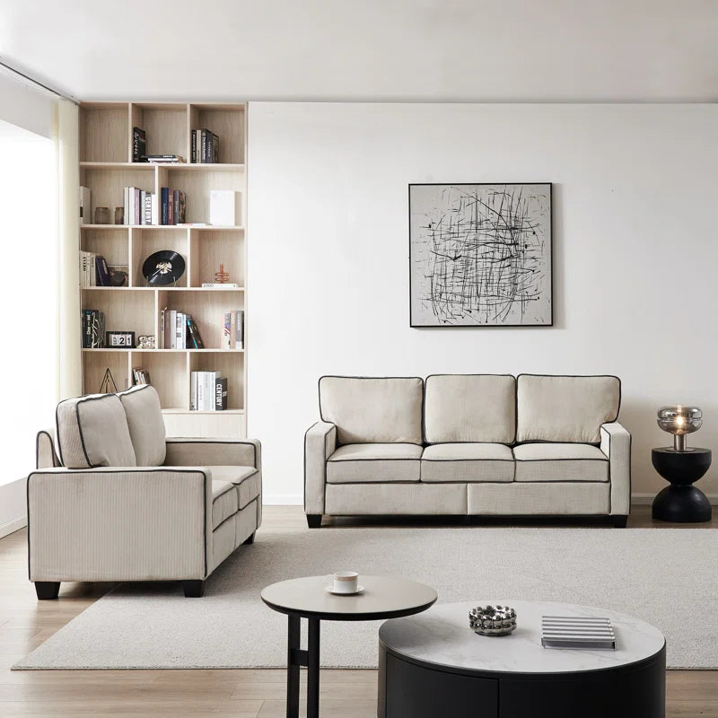 81'' Upholstered Sofa with Loveseat Storage