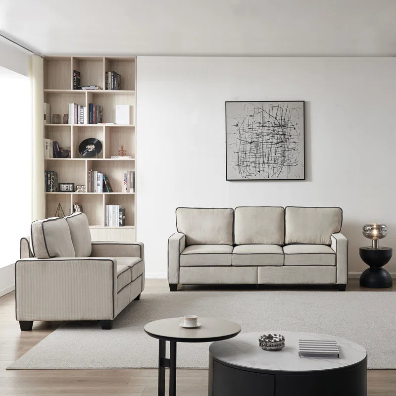81'' Upholstered Sofa with Loveseat Storage