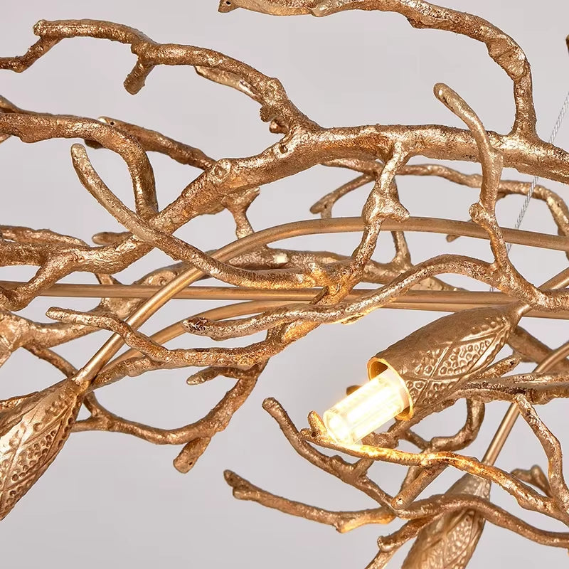 Retro Crystal LED Chandeliers Gold Luxury Lighting Illuminator for Living Room Hanging Light Fixture Kitchen Light