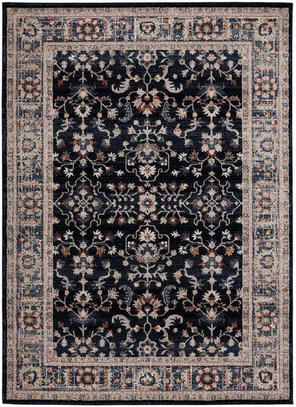Floral Indoor Navy 5X7 Area Rug