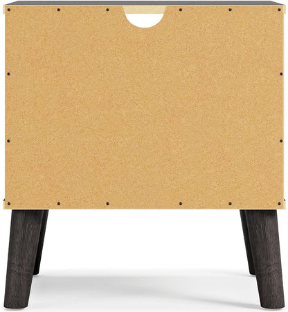 Sleek Black Modern Nightstand with Drawer - Piperton Sugarberry Replica